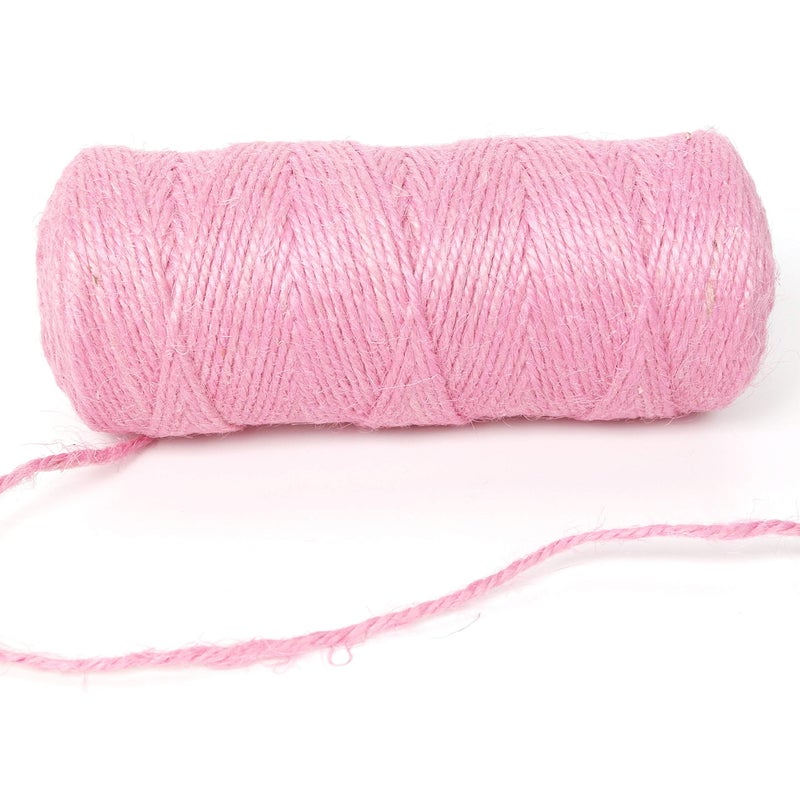 Micomon 300 Feet Natural Jute Light Pink Twine String for Crafts Gift Christmas Decoration Durable String for Gardening Applications(Pink) - Image 4